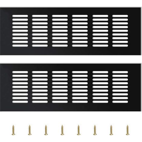 Grille De Ventilation - Aluminium 250 X 80 Mm - Pour Meuble Cuisine Salle De Bain Plafond - 2 Pièces