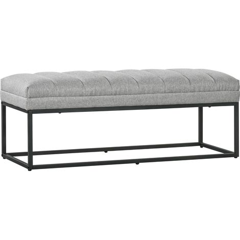 Banc d'assise style industriel, banquette de lit, pieds en métal, Rose + Noir (1/5)
