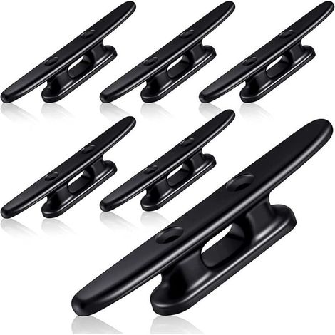 Schwarze Nylon-Bootsklampen, 4 Zoll – 6er-Set für Steg-, Kanu- und Wassersportzubehör