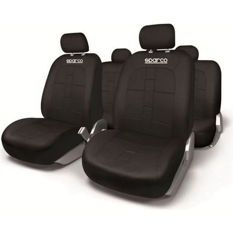 JEU DE HOUSSES DE SIEGE UNIVERSELLES SPARCO POLYESTER NOIRE (1/2)
