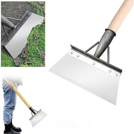 Pelle de Nettoyage multifonctionnelle, Pelle de Nettoyage Multifonction en Acier Inoxydable,Pelle à neige,grattoir de Jardin pour Mauvaises Herbes et Mousse, Outil de désherbage de Ferme(30 cm)