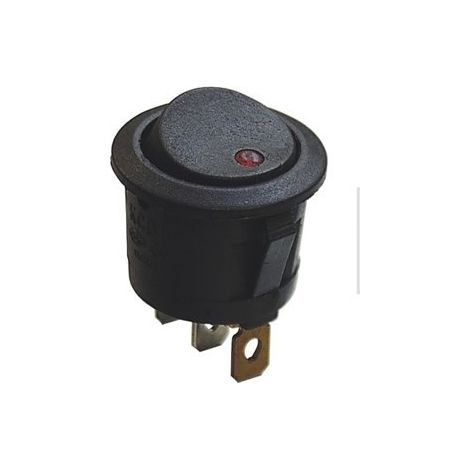 Interrupteur à bascule rond 230 V, LED rouge (1/2)