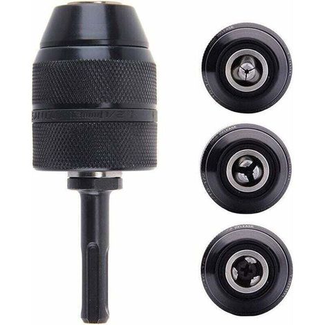 Adaptateur Sds Plus Mandrin autoserrant fermeture rapide 2-13 mm Mandrin Professionnel Robuste 1/2-20UNF Perceuse Sans Cl de Mandrin Fermeture Rapide Avec Adaptateur SDS (1/4)