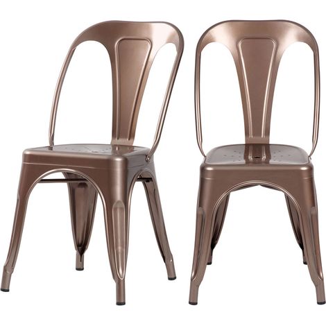 Set de 2 sillas de metal de cobre - Indus
