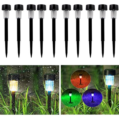 lumière lampe multicolore couleur automatiquement extérieur de jardin décoratif voie lumières 10 pièces (1/5)