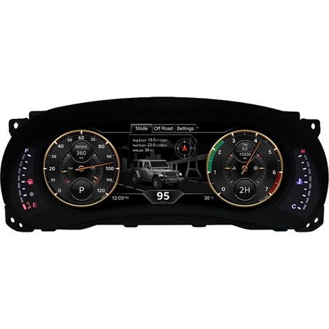 Tablero de instrumentos, pantalla LCD de 12,3 pulgadas, compatible con Jeep Wrangler JK, versión High (1/2)