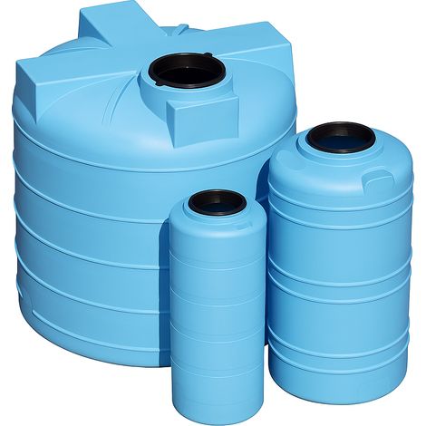 Serbatoio verticale da esterno per acque e liquidi alimentari in polietilene lldpe con attacchi filettati e tappo Ø 400 mm rototec v2000