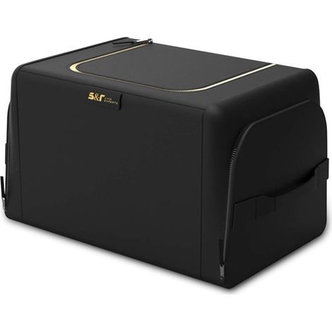 Organisateur de Coffre de Voiture Sacs pour Coffre de Voiture en Oxford Sac 3 Fois la Taille Pliable Grande Capacité Organiseurs pour Auto/SUV/Camion (Noir, 30L Pas de Poches latérales) (1/5)