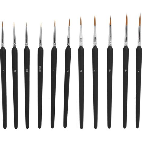Pinceau à Peinture à Détails Fins, Pinceaux Polyvalents à Texture Douce à Pointe Fine, Pinceaux Modèles Miniatures pour la Peinture Artistique 11 Pièces (1/5)