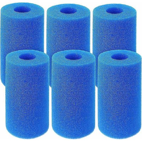 lot De 6 Ponges Filtrantes De Type A - Pour Piscine - Filtre De Rechange - Cartouche De Pompe - Rutilisable - Lavable - Mousse - Filtre De Piscine (1/5)