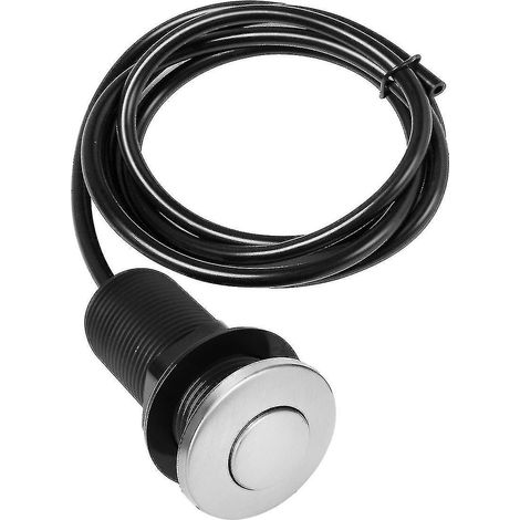 Bouton-poussoir pneumatique avec tuyau d'air, en acier inoxydable, pour évier, pour déchets alimentaires et ordures ménagères. (1/4)