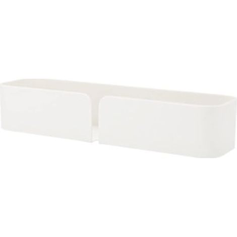 Étagère de chevet murale flottante à coller sur une étagère, en plastique blanc, fixation murale, sans perçage, pour chambre à coucher, salle de bain, cuisine, bureau (1/5)