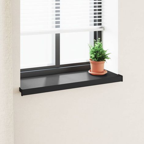 vidaXL Appui de fenêtre Noir avec grain de bois 60 x 30 x 4,5 cm PVC (1/5)
