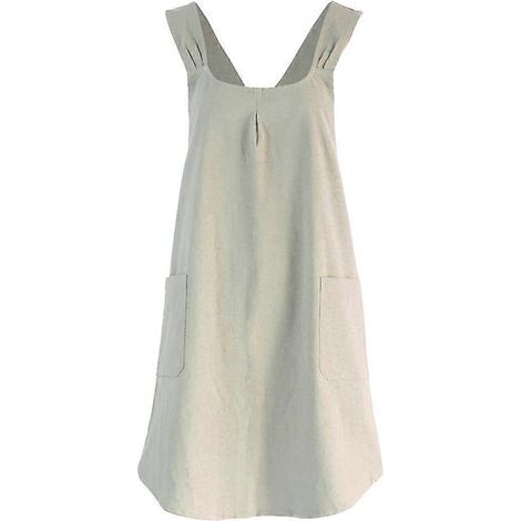 Tablier de cuisine style simple, résistant aux taches, sans manches, idéal pour le service, les tâches ménagères à la maison ou au restaurant (kaki)-72X27cm-Khaki