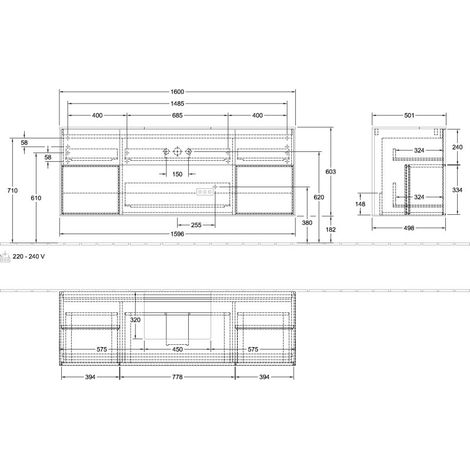 Villeroy & Boch G211GFHJ Meuble sous-vasque Finion G21