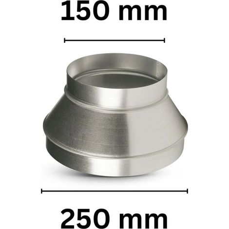 Reduzierstück 160 mm / 250 mm Metall – Lüftungsreduzierung Adapter (1/5)