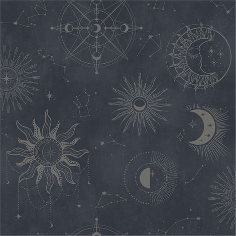 Holden Decor Cosmic Navy Silver Wallpaper Bedroom Paste The Paper Washable (1/4)