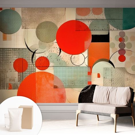 Carta Da Parati Con Design Moderno - Per Rinnovamento Rapido - Non-Woven - Per Interni Moderni Astrazione colorata 312x219 cm (1/5)