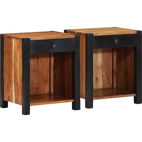 Cabinet de chevet 2 pcs-Lot de 2 Table de nuit-Table de chevet Marron 40 x 35 x 50 cm (1/5)