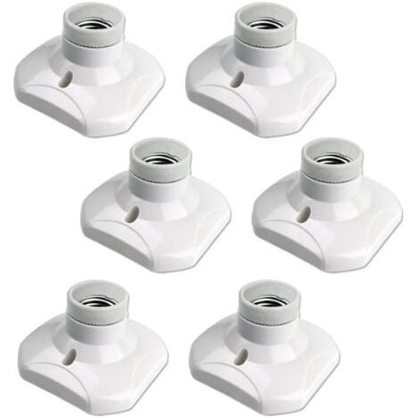 Lot de 6 Douille Plafond E27 à Visser AC 220-240V, Support Douille pour Ampoule LED ,Base Plafonnier Culot E27 (1/5)