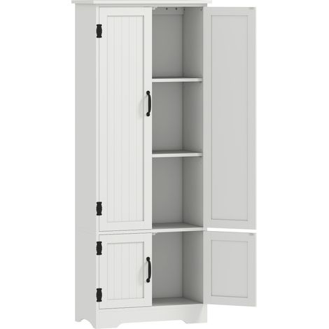 Armoire de cuisine Zyrelis rangement moderne blanc élégant design contemporain poignées métal noir