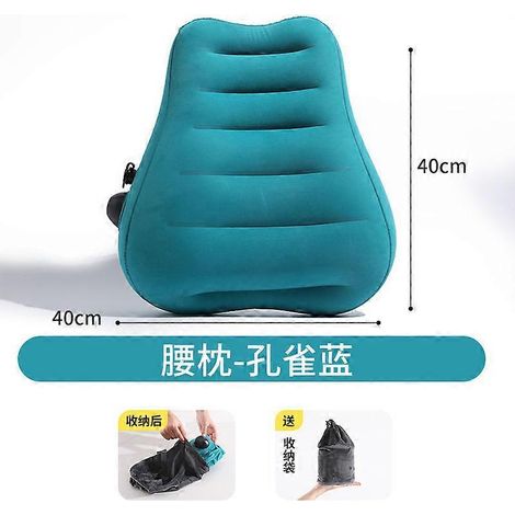 Lot de 2 coussins de soutien lombaire gonflables portables pour chaise et voiture Couleur turquoise Gonflage rapide (1/5)