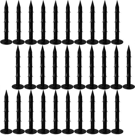 Tuteurs de jardin en plastique pour usage extérieur, lot de 100, noirs (1/5)