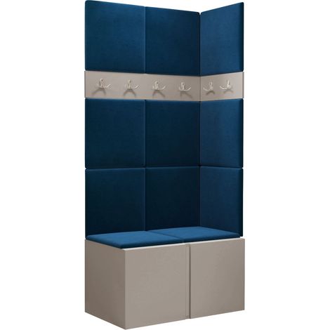 Conjunto para recibidor Pinis I, Manila 26, 186x84x46cm, Aglomerado laminado, Tapiz, Colocada, Montada en la pared
