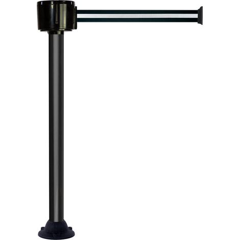 Poteau alu noir à sangle grande longueur noir/argent 12m x 50mm sur socle fixe - 2810289