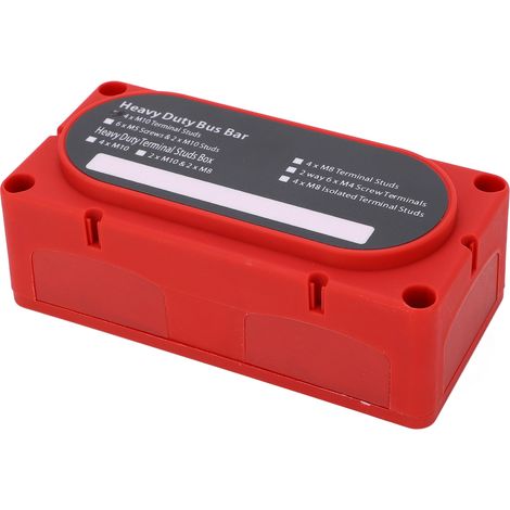 Répartiteur de puissance 48V 300A, barre omnibus double rangée M10x4, bornier de distribution pour voitures, camions, camping-cars, bateaux marins 12-48V (1/5)