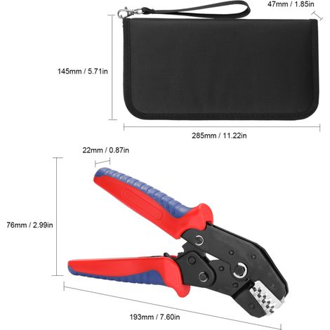Kit d'outil de sertissage de viroles SN-48BS, pince à sertir pour cosses isolantes avec 8 mâchoires de rechange (1/3)