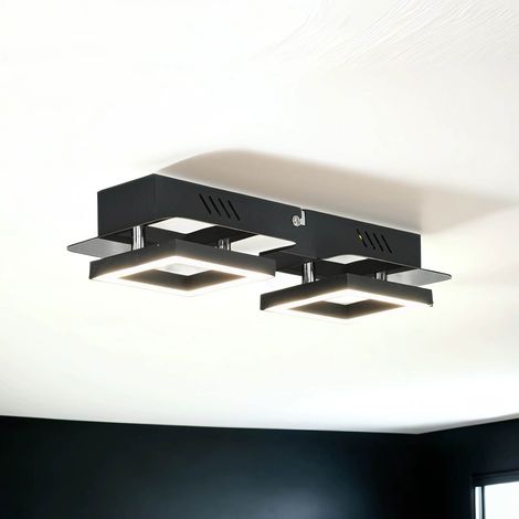 Deckenlampe LED Schwarz Chrom länglich neutralweiß 4200 K 600 lm Deckenleuchte (1/5)
