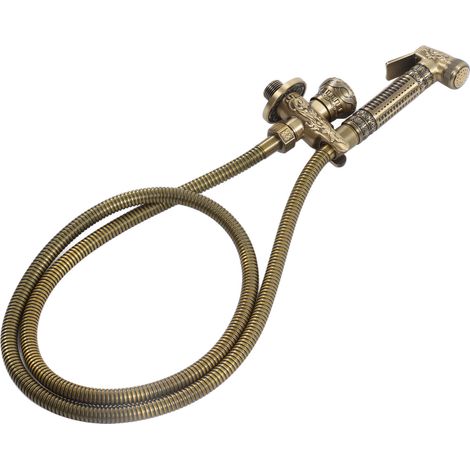 Pulvérisateur de toilette antique professionnel, pulvérisateur de bidet portatif avec tuyau flexible pour salle de bain, jardin et extérieur. (1/5)