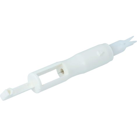 vhbw Enhebrador de agujas para máquinas de coser domésticas - plástico, longitud de 7 cm, blanco