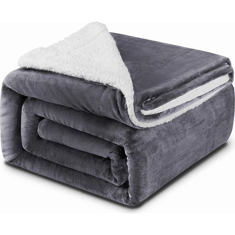 150x200cm Couverture Plaid en Polaire Sherpa Couverture Chaude et Douce pour Lit Canapé Couverture Pour hiver Lit Voyage (1/4)