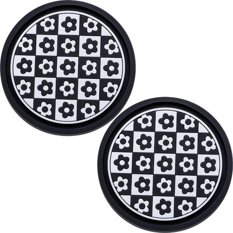 Juego de 2 posavasos para portavasos de coche – Alfombrilla de silicona antideslizante de 7 cm (2,75 pulgadas), tamaño universal para coche. (1/5)