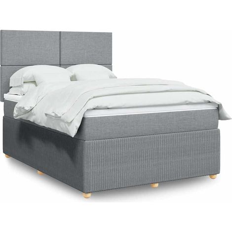 Boxspringbett mit Matratze Hellgrau 140x200 cm Stoff (1/5)