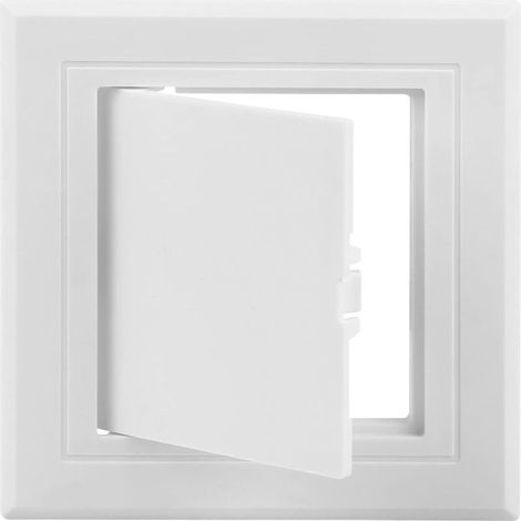 Trappe d'accès en plastique blanc de 10 x 10 cm, porte d'accès renforcée pour plafond et mur avec charnière amovible (1/4)