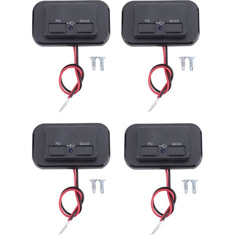 4x USB+PD Kfz-Ladegerät 12V/24V Stecker USB-Ladeverteiler Netzteil für Motorrad, Wohnmobil, LKW, ATV, Boot, Auto, Wohnmobil