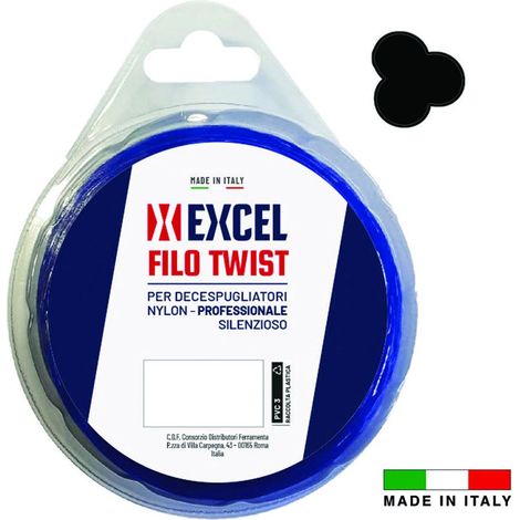 Filo per decespugliatore in nylon silenziato ritorto blu - Specifiche: - Ø mm.3,3 in matassa da mt.12