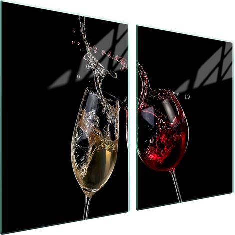 Plaque de protection en verre pour poêle 2x45x52 Vin (1/5)