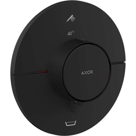Axor ShowerSelect ID - Grifo termostático empotrado para 2 dispositivos, negro mate 36751670 (1/2)