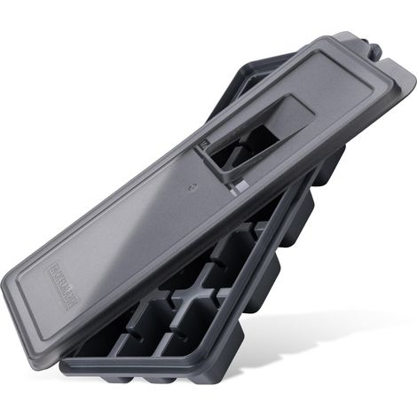 Bac à glaçons avec couvercle anti-fuite - Grande ouverture pour remplir les glaçons - Plastique et design moderne - 27,5 x 11 x 3,5 cm