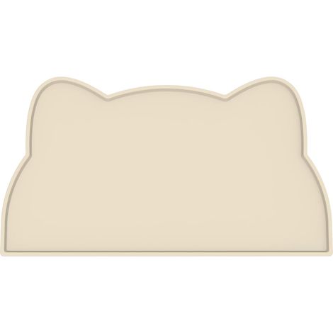 Tapis Gamelle Chat et Chien, Tapis Silicone Bol Antidérapant Tapis de Nourriture pour Animaux Imperméable (Beige, 44x25 cm) (1/4)