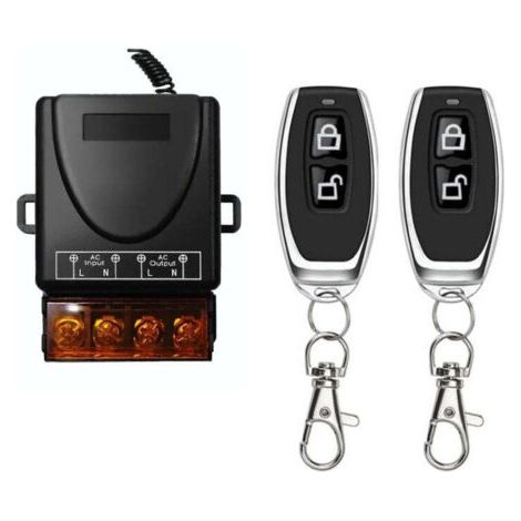 Télécommande sans fil 433 MHz, interrupteur radio, alimentation CC 12 V, 24 V, 36 V, 48 V, 12 V-75 V, 40 A, récepteur relais et 2 émetteurs, télécommande pour éclairage, pompe à eau, appareils ménage (1/4)