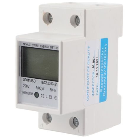 5-80A DDM15SD LCD Backlight Digital Display Single Phase Electronic Energy KWh Meter (1/5)