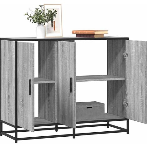 Sideboard Grau Sonoma 94x35x76 cm Holzwerkstoff