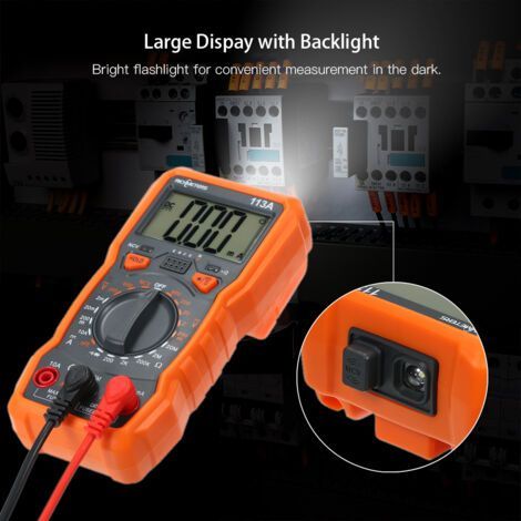 Multimetro digitale RICHMETERS RM113A NCV 2000 conteggi, misuratore di tensione AC/DC HFE con ventosa magnetica, torcia, retroilluminazione e ampio display. (1/4)