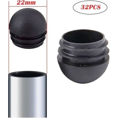Embout Bouchons pour Tube de Chaise de Rond Noirs, Embout Entrant Rond pour Pied de Chaise, Embout Pied de Chaise 32 Pièces (22mm) (1/5)