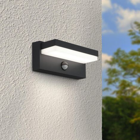 Außenwandleuchte Angle 12W anthrazit RAL 7016 - Lichtfarbe: 4000K - Bewegungsmelder: mit